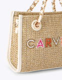 Carvela raffia tote bag with chain handle - British product