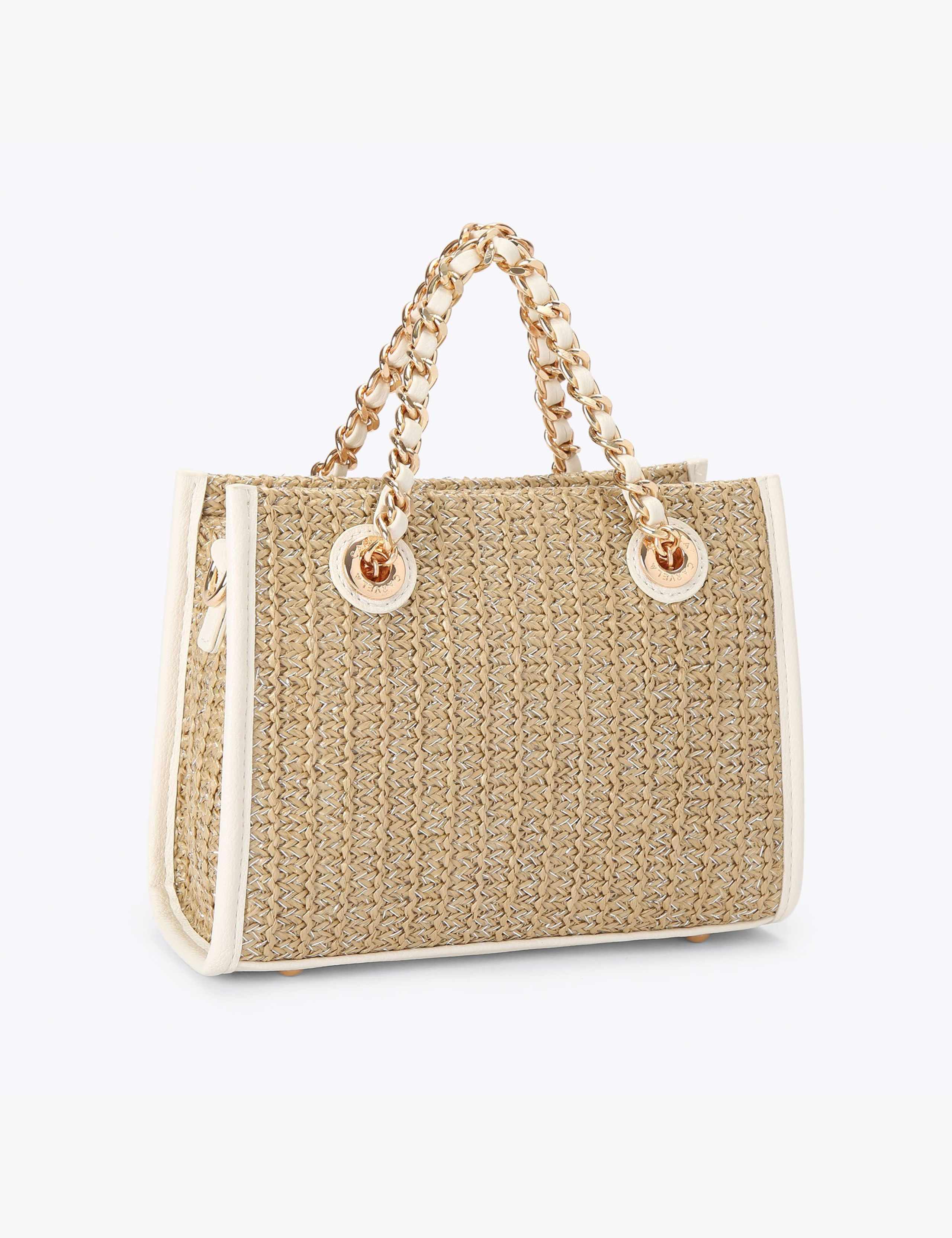 Carvela raffia tote bag with chain handle - British product