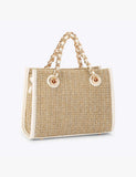 Carvela raffia tote bag with chain handle - British product