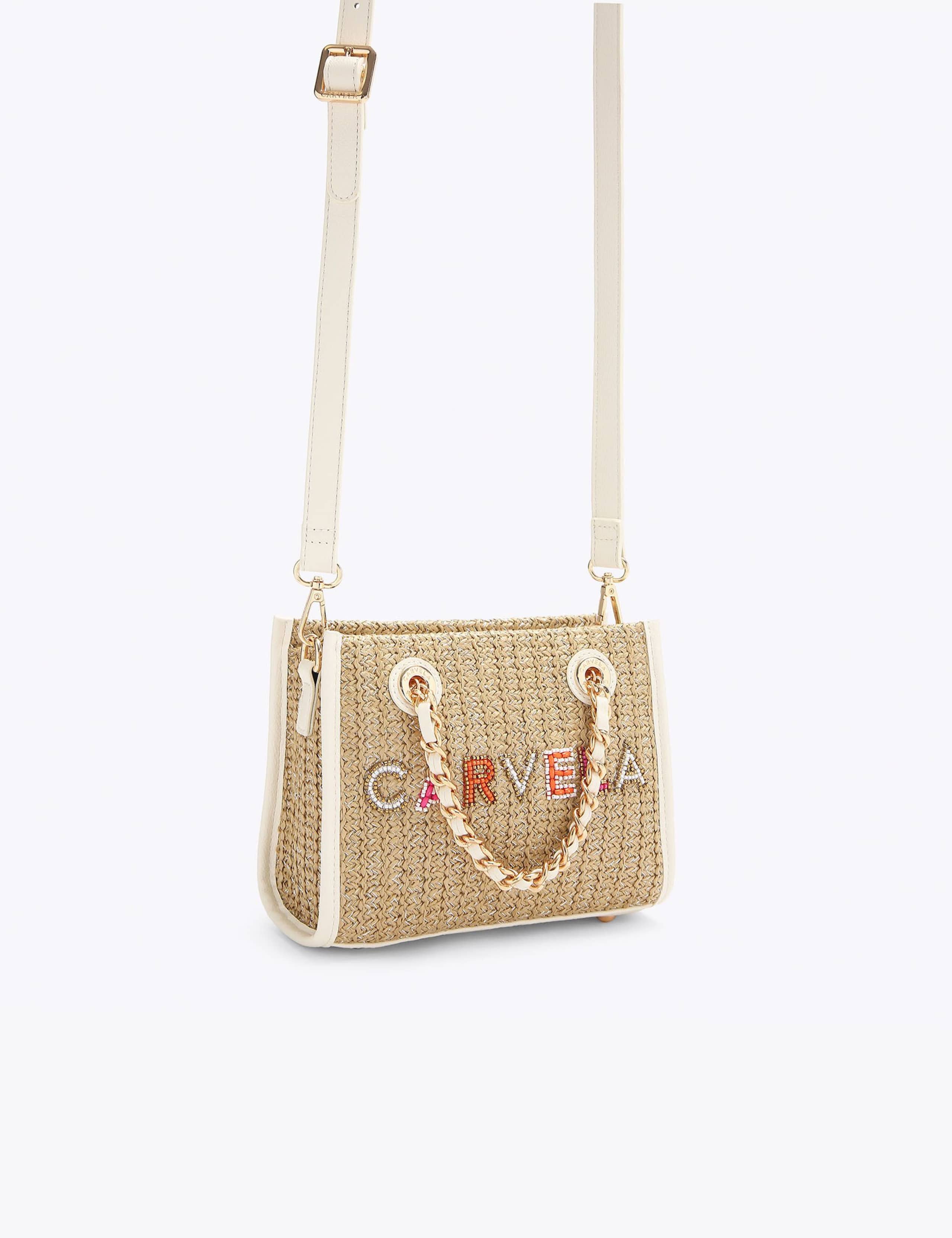 Carvela raffia tote bag with chain handle - British product