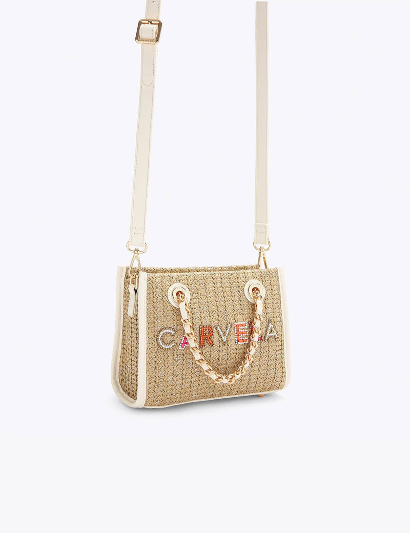 Carvela raffia tote bag with chain handle - British product