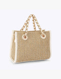 Carvela raffia tote bag with chain handle - British product