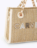 Carvela raffia tote bag with chain handle - British product