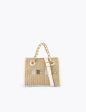 Carvela raffia tote bag with chain handle - British product