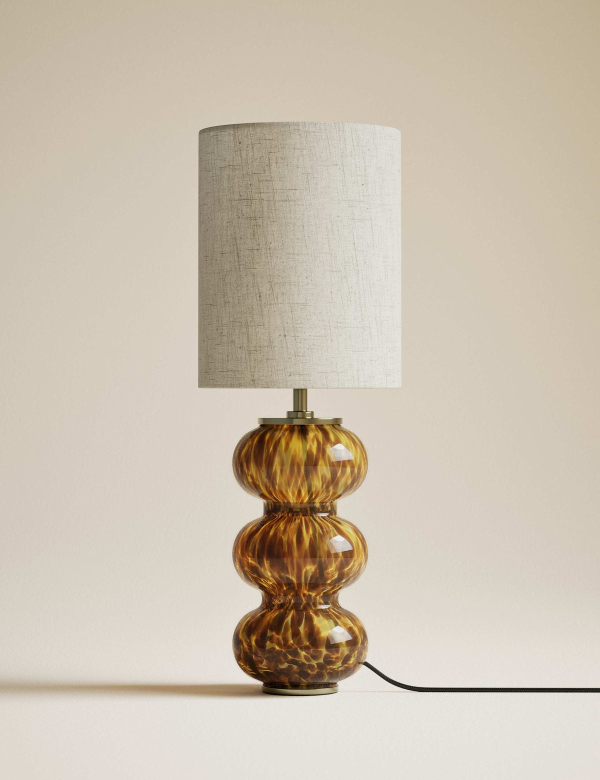Tortoise shell glass twist base table lamp 54.1 cm, UK version