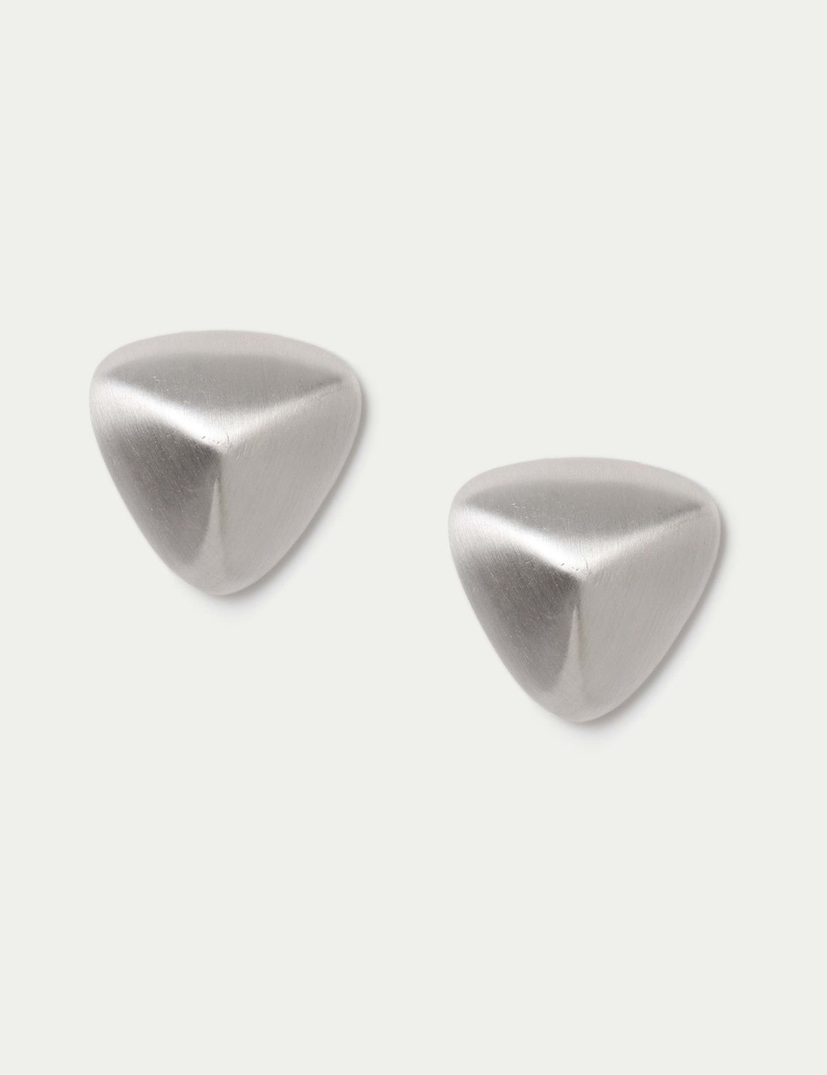 Triangle Dome Brushed Stud Earrings, UK version