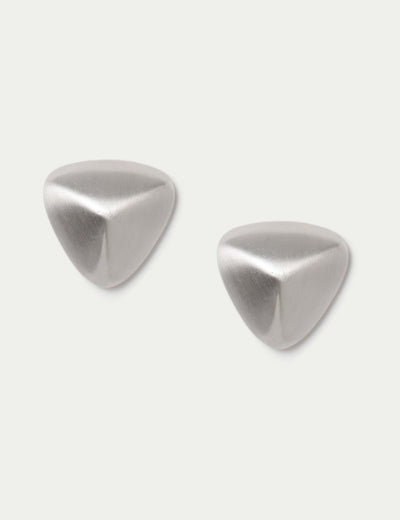 M&S Triangle Dome Brushed Stud Earring- Buy online at McGrocer