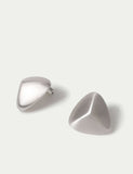Triangle Dome Brushed Stud Earrings, UK version