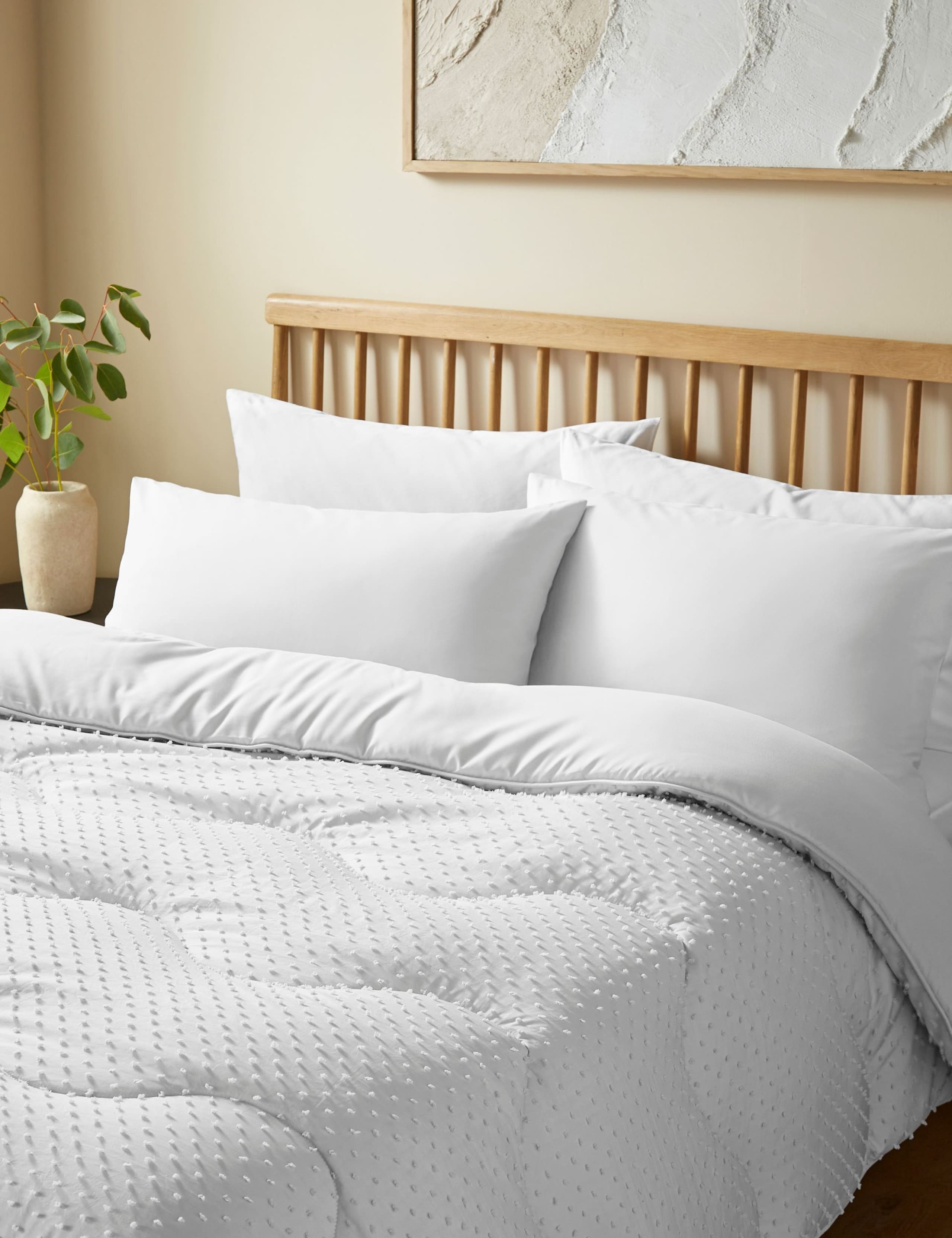 Night Lark Tufted Dots coverless duvet set 10.5 tog, imported from the UK