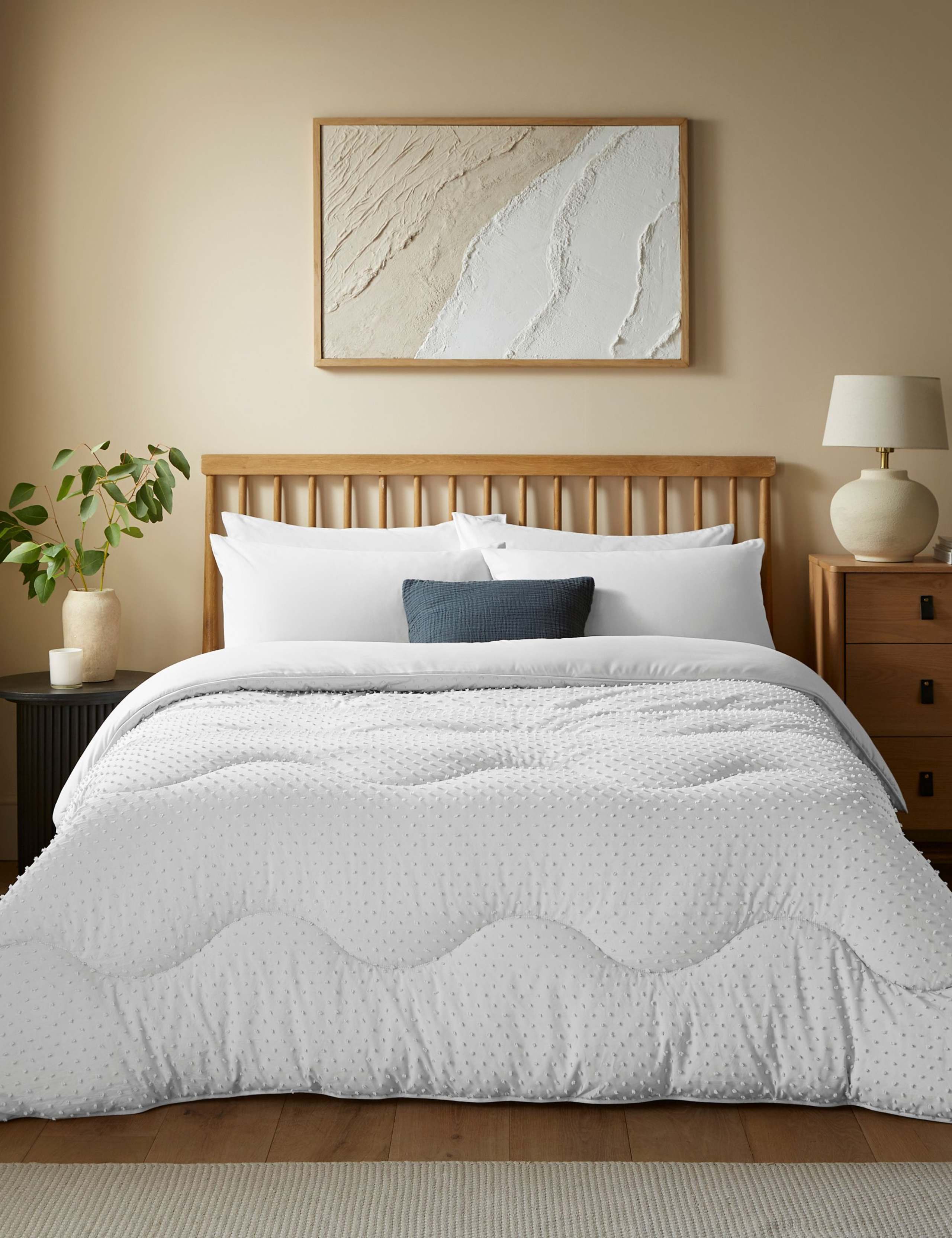 Night Lark Tufted Dots coverless duvet set 10.5 tog, imported from the UK