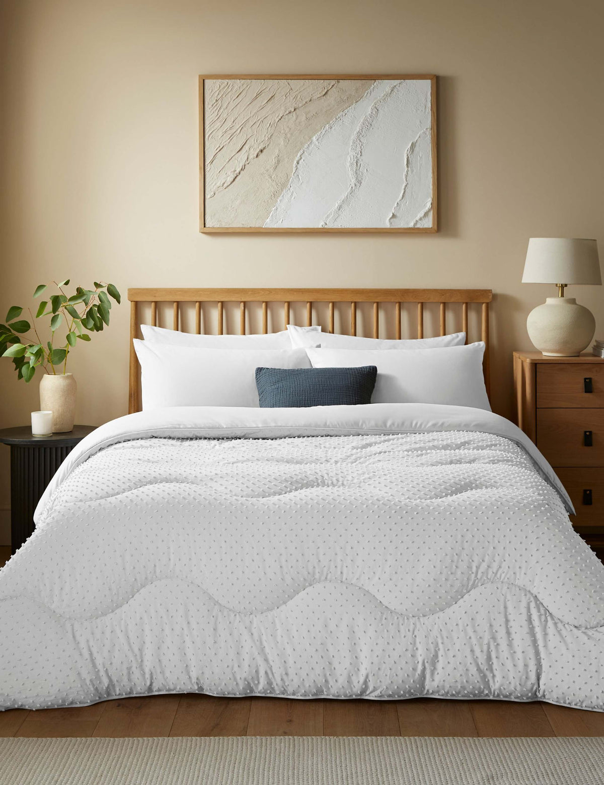 Night Lark Tufted Dots coverless duvet set 10.5 tog, imported from the UK