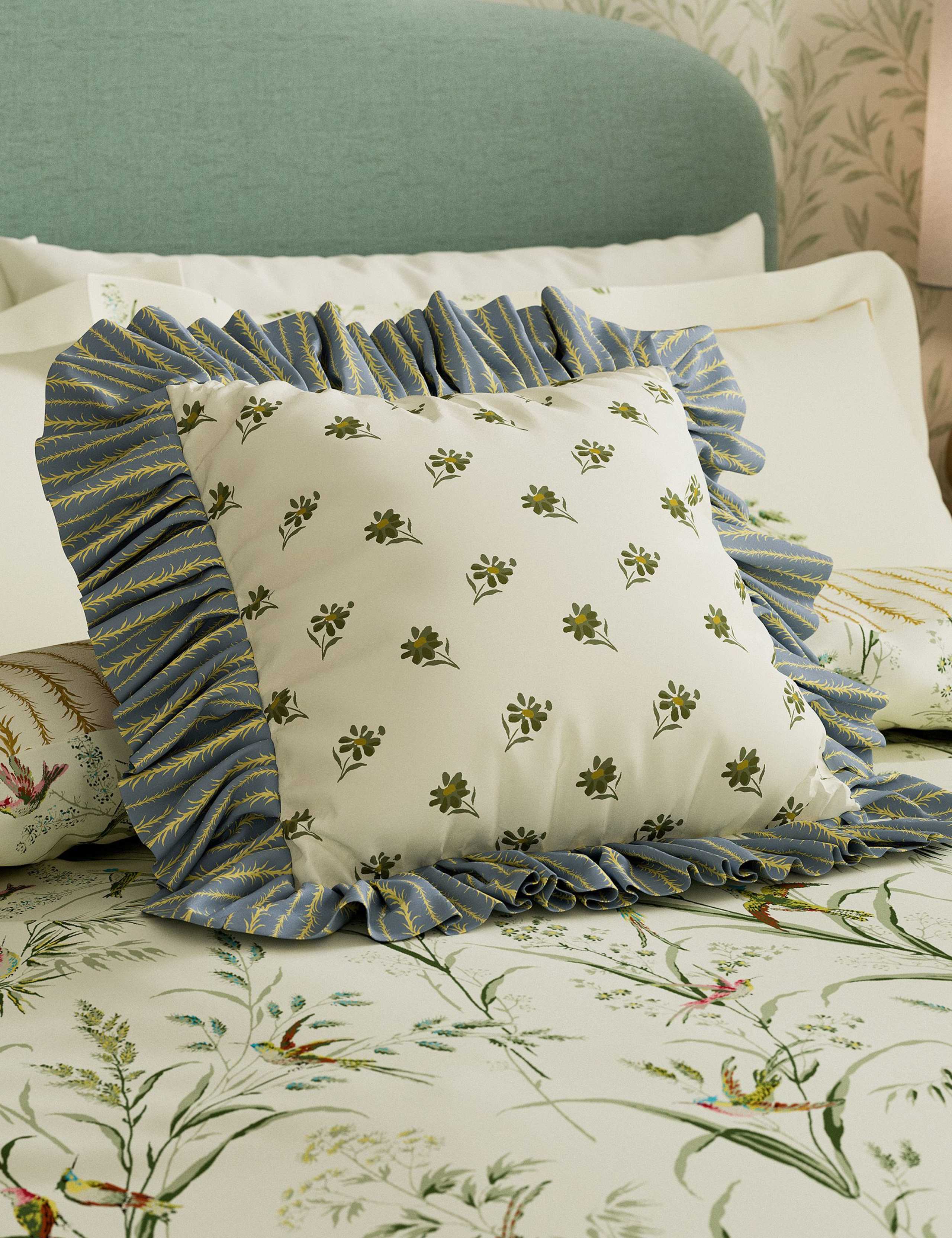 Tuileries frilly square cushion - imported from the UK
