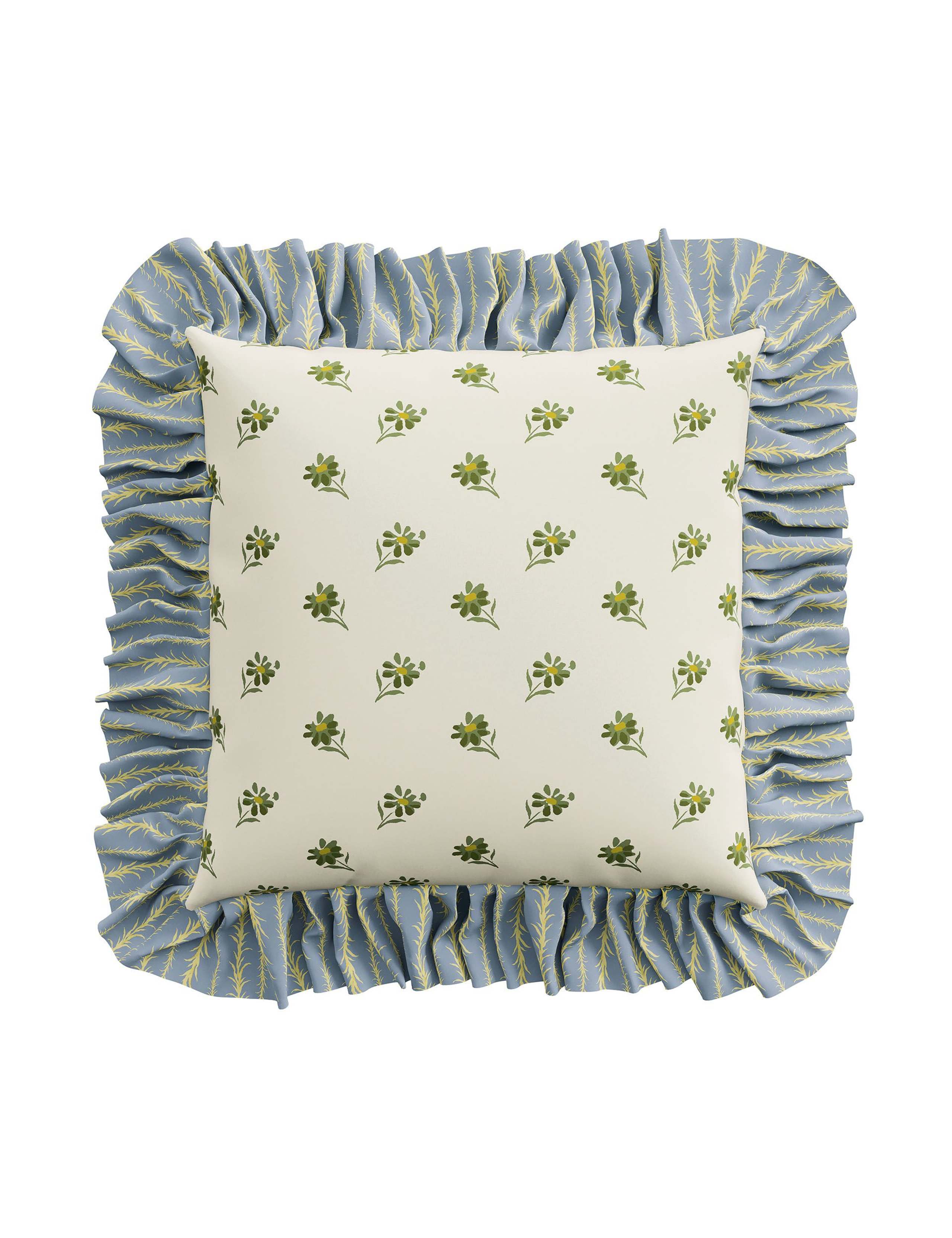 Tuileries frilly square cushion - imported from the UK