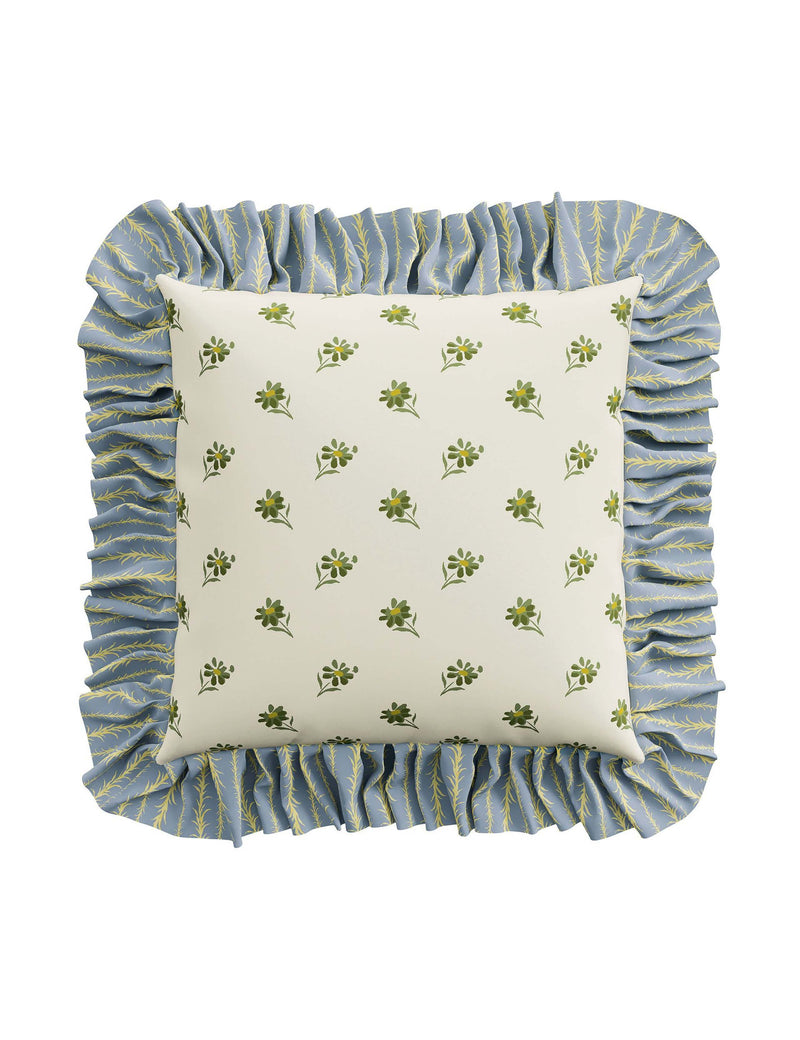 Tuileries frilly square cushion - imported from the UK