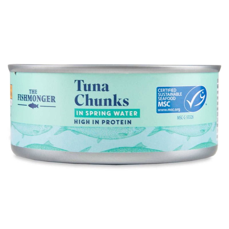 Tuna chunks in spring water 145g can (British brand)