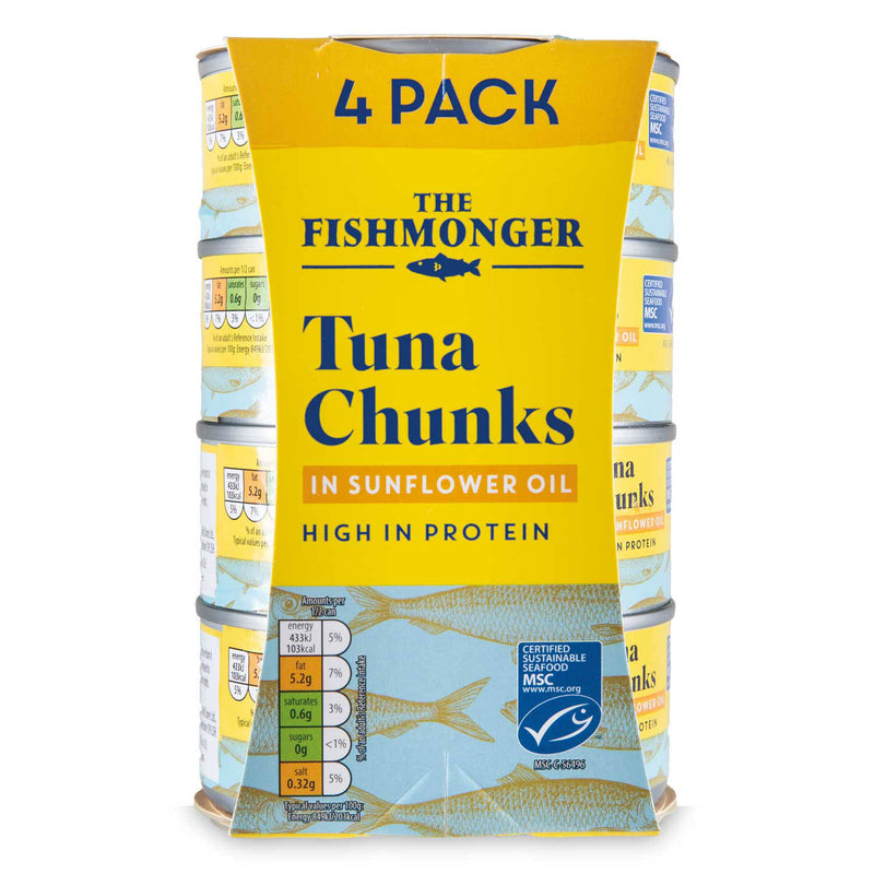 Tuna chunks in sunflower oil 4 pack 580g (British brand)