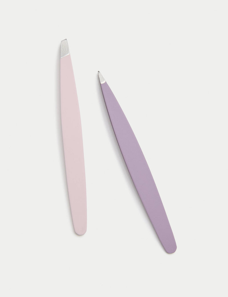 Bloom Tweezer Duo stainless steel brow tools - British product