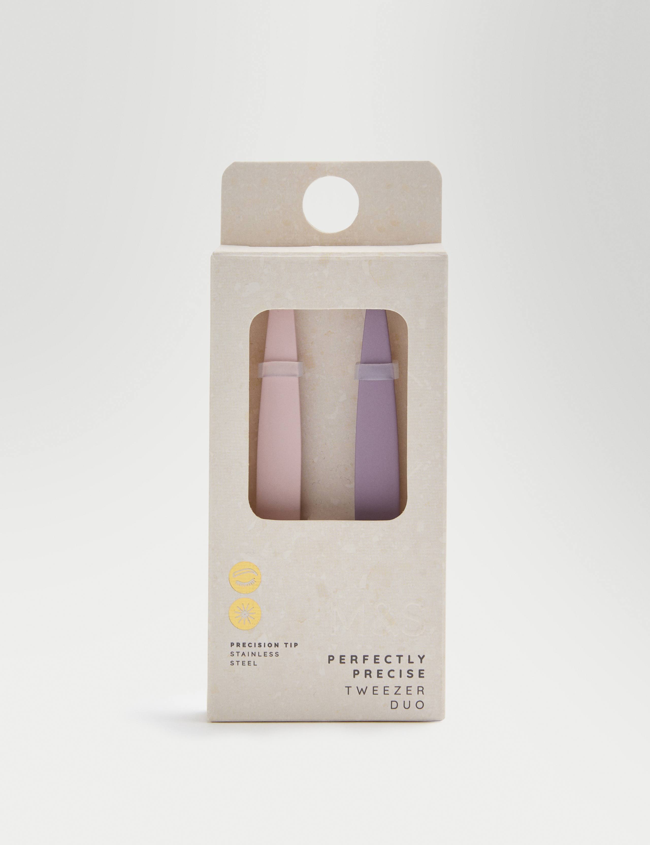 Bloom Tweezer Duo stainless steel brow tools - British product