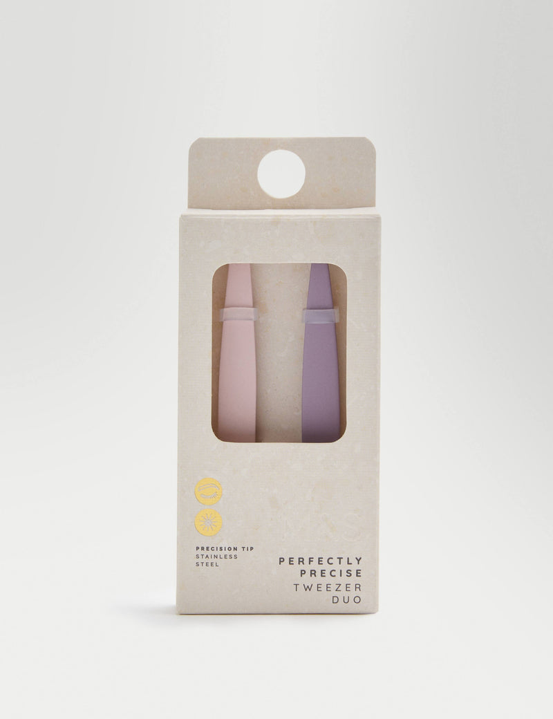 Bloom Tweezer Duo stainless steel brow tools - British product