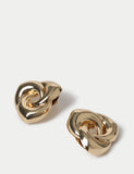 Twist Knot Stud metal earrings (British brand)
