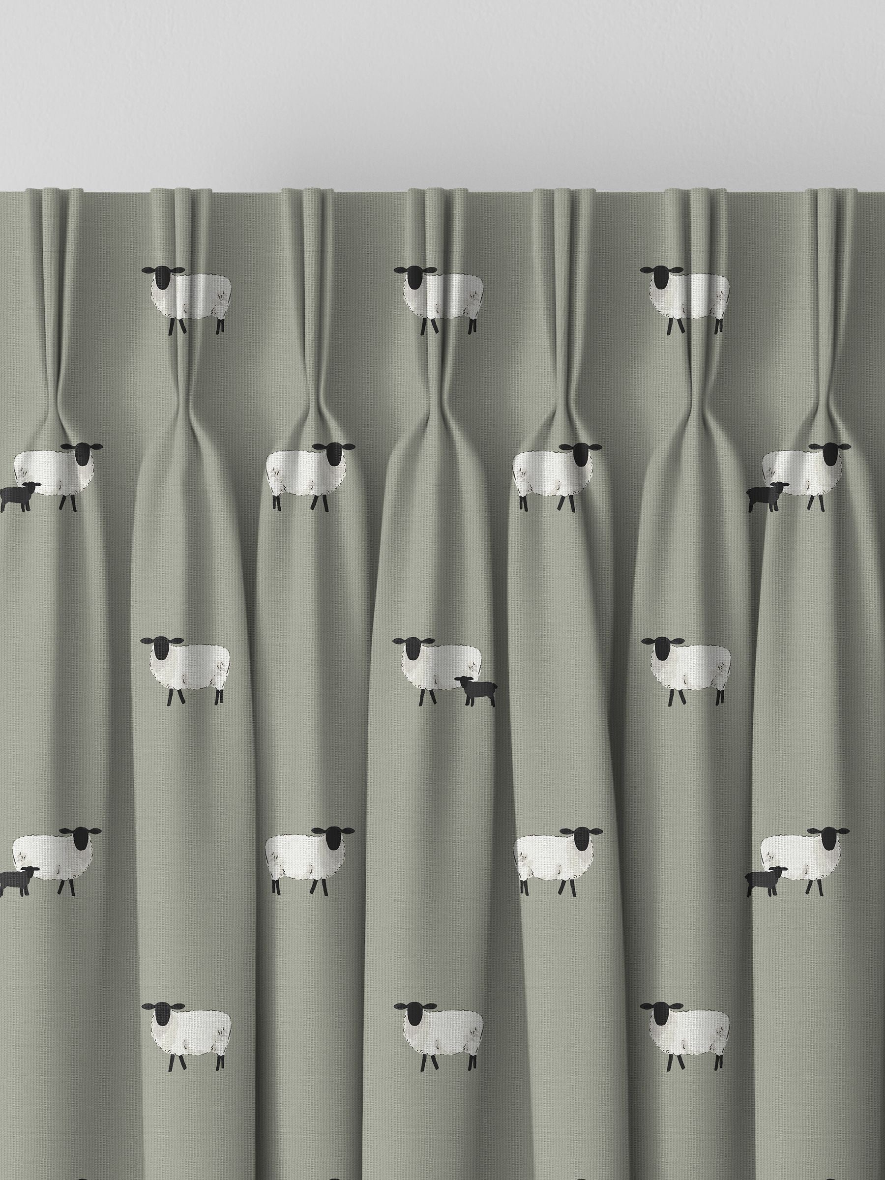 Sophie Allport sheep design made to measure curtains, UK version