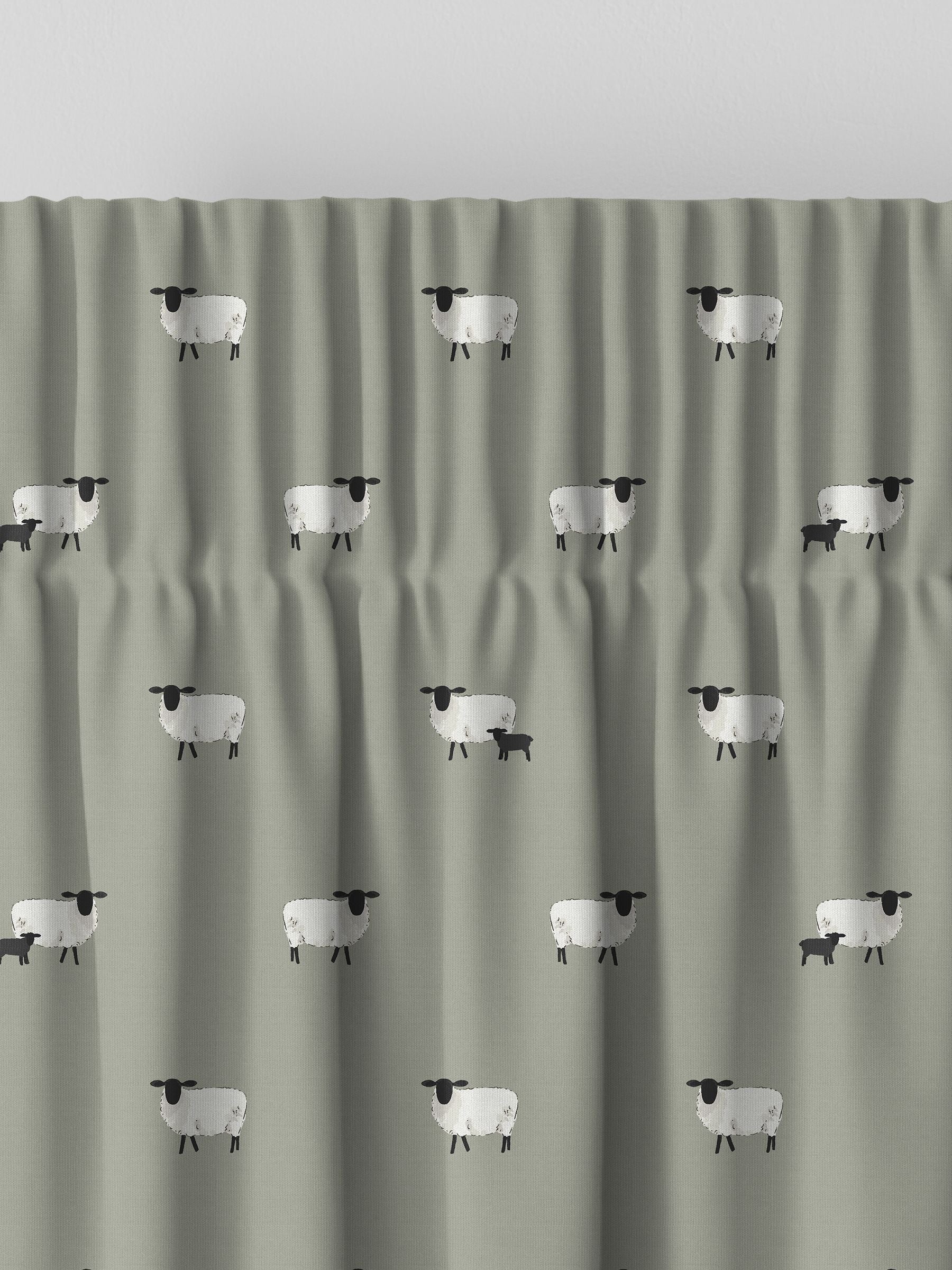Sophie Allport sheep design made to measure curtains, UK version