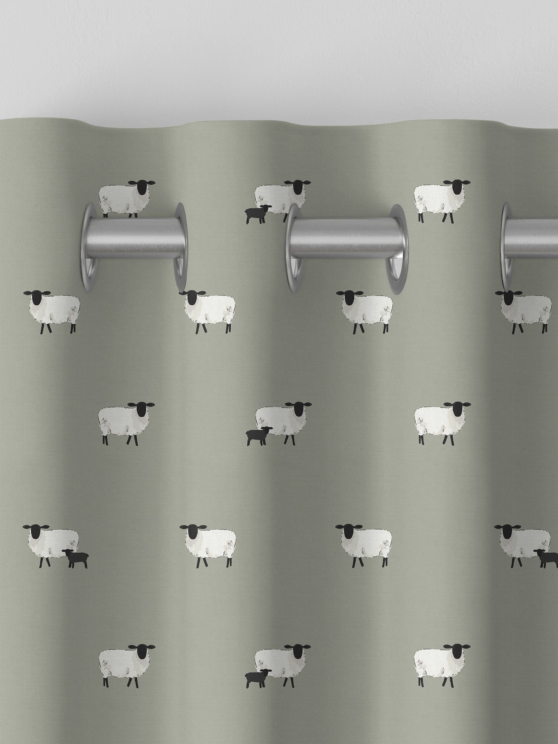 Sophie Allport sheep design made to measure curtains, UK version