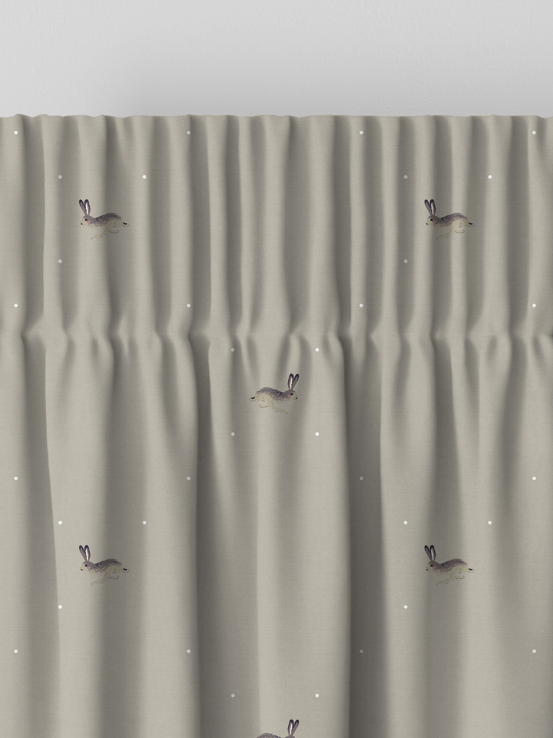Sophie Allport Natural Hare made-to-measure curtains, imported from the UK