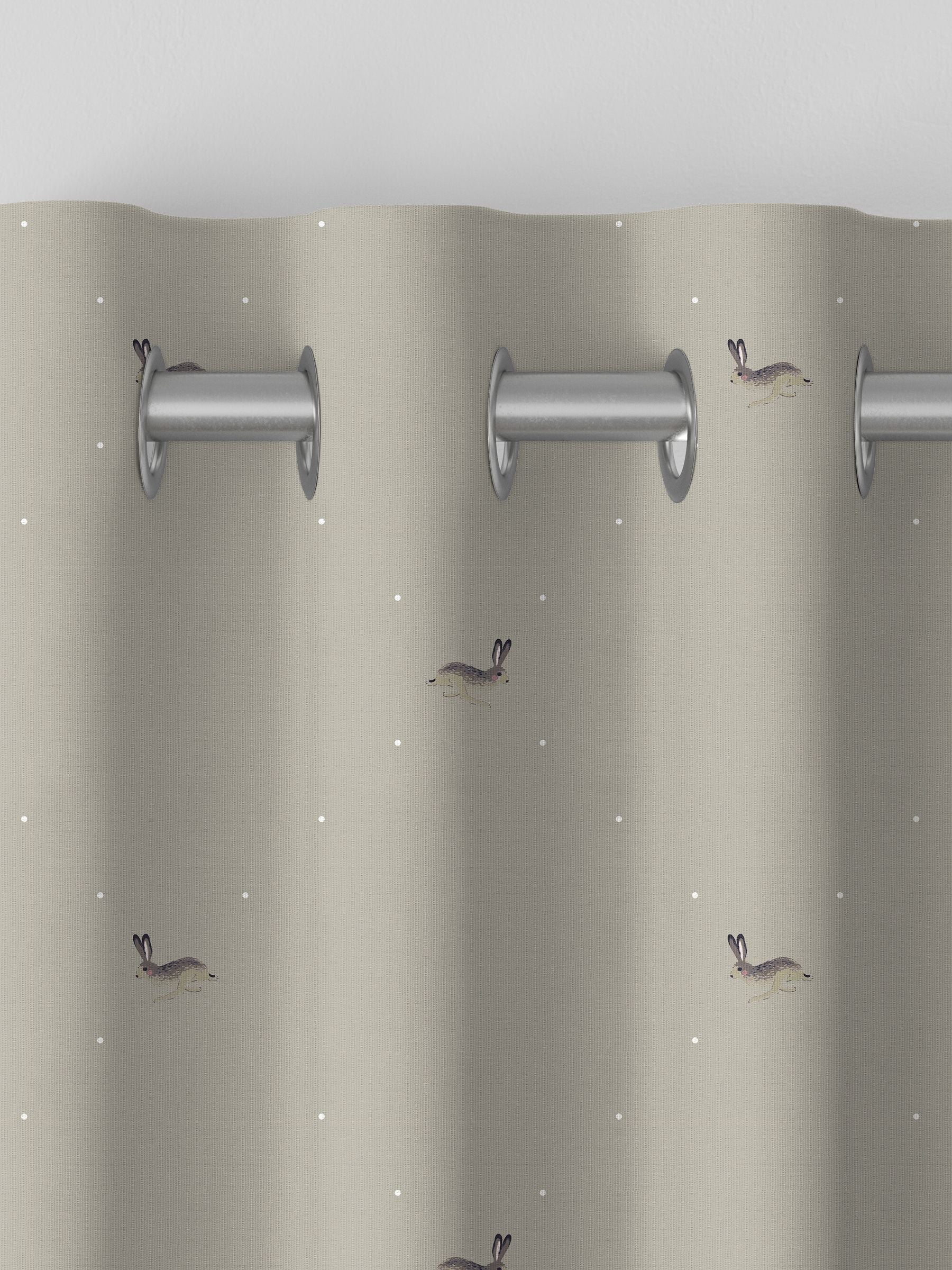 Sophie Allport Natural Hare made-to-measure curtains, imported from the UK