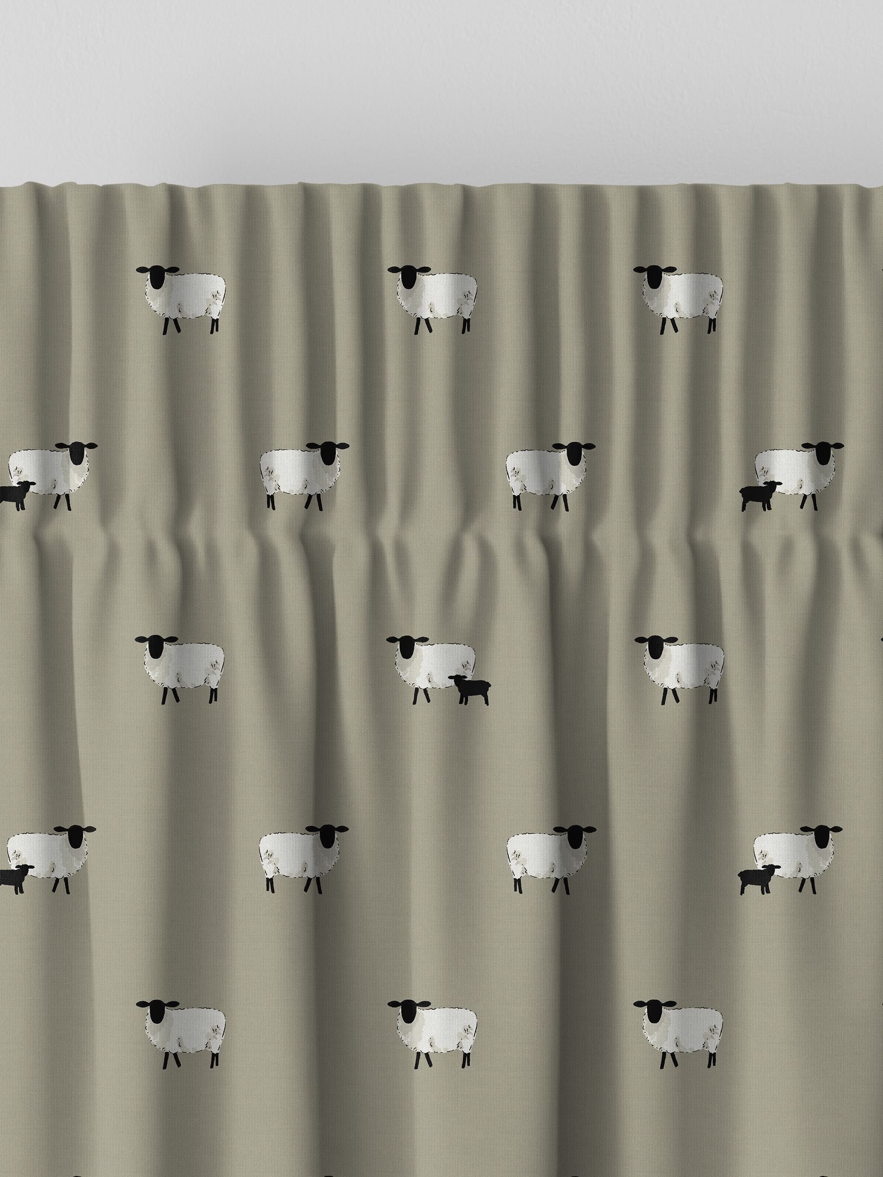 Sophie Allport made to measure natural sheep curtains, imported from the UK