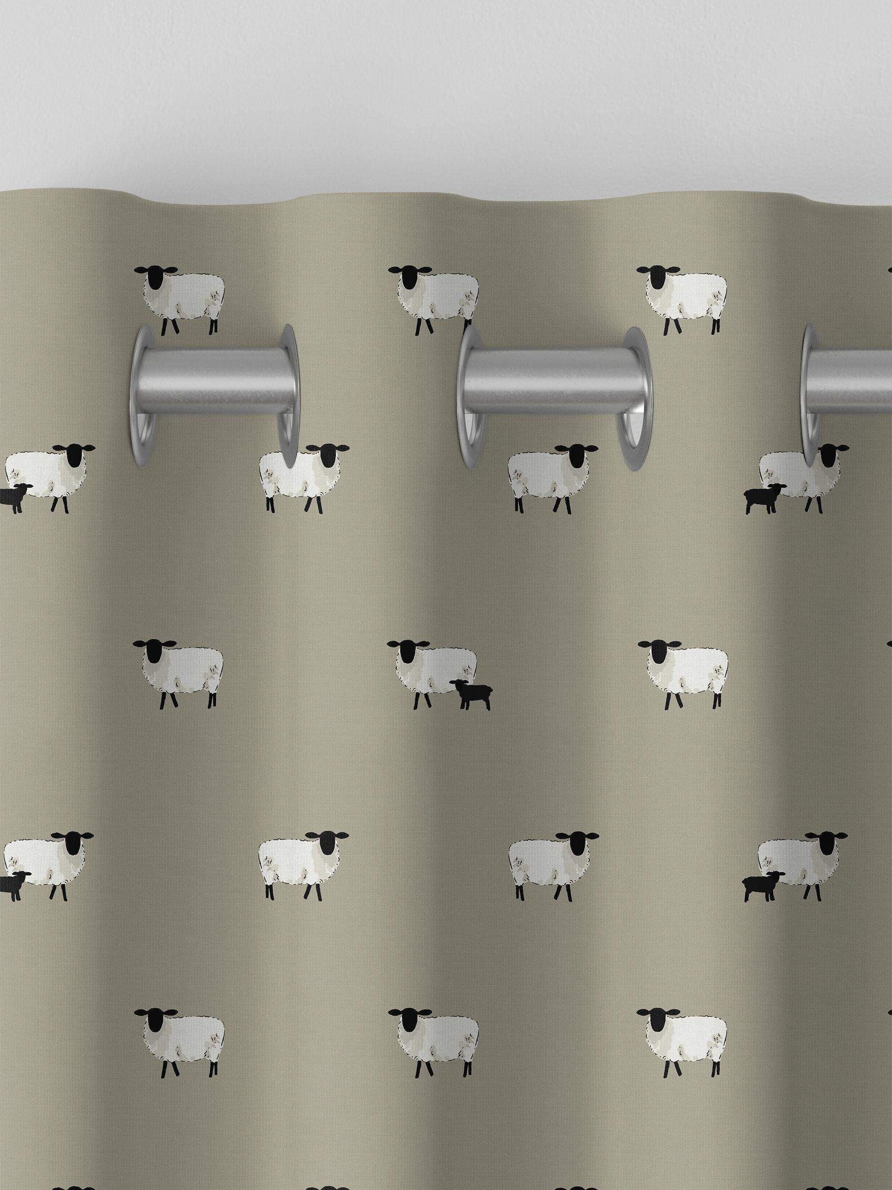 Sophie Allport made to measure natural sheep curtains, imported from the UK