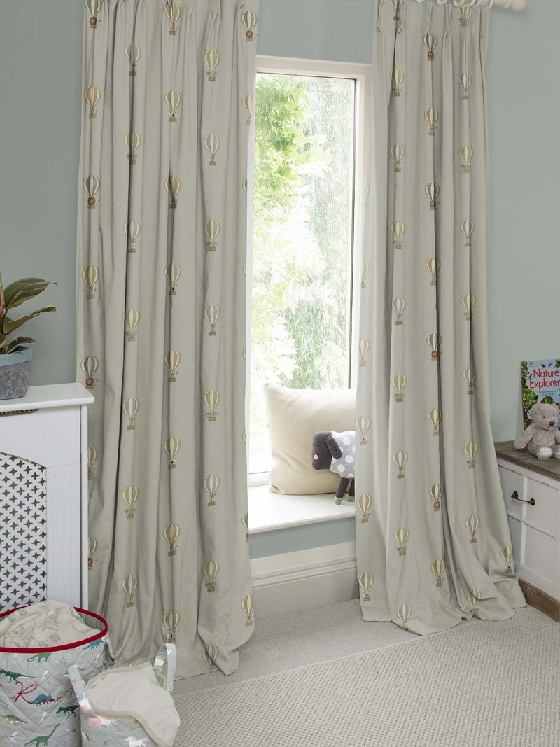 Sophie Allport grey bears balloons made to measure curtains - British product