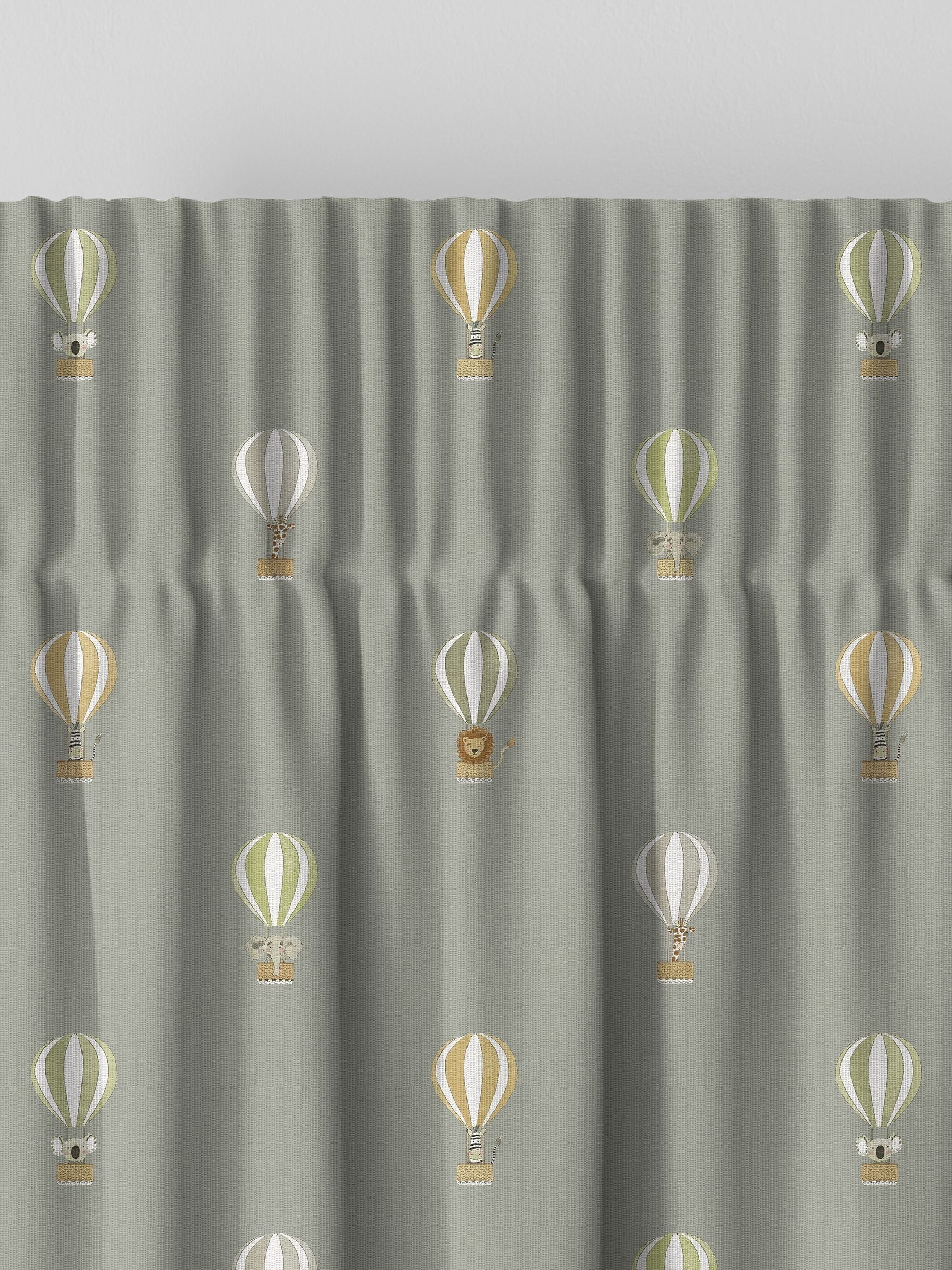 Sophie Allport grey bears balloons made to measure curtains - British product