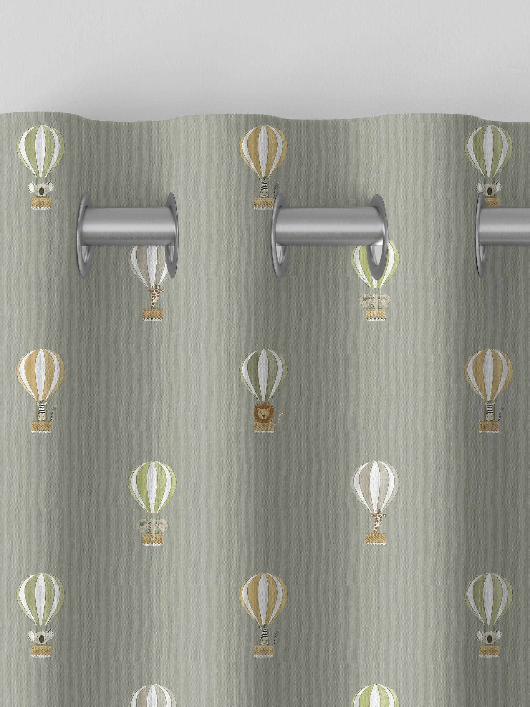 Sophie Allport grey bears balloons made to measure curtains - British product
