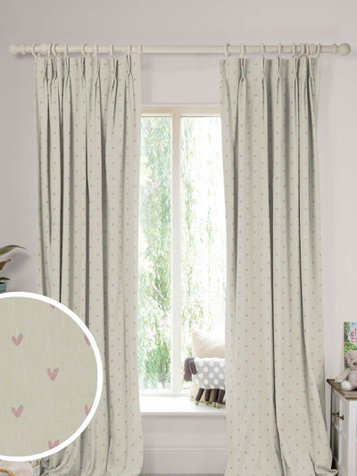 Next Sophie Allport Natural Hearts Made To Measure Curtains- Buy online at McGrocer