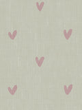 Sophie Allport Hearts curtains in pale pink on grey, imported from the UK