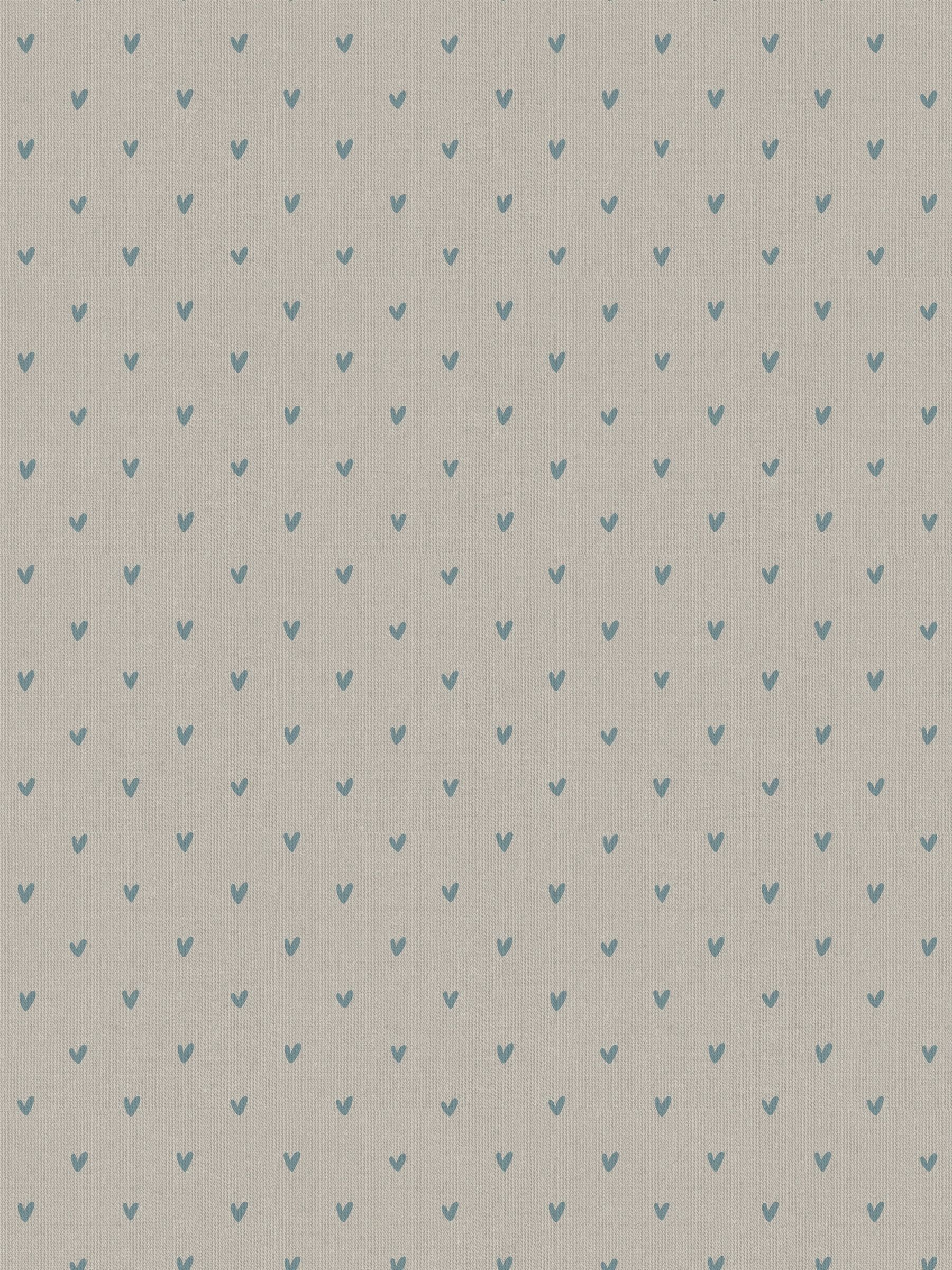Sophie Allport Hearts curtains pale duck egg grey cotton, imported from the UK