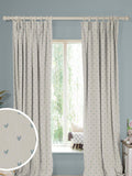 Sophie Allport Hearts curtains pale duck egg grey cotton, imported from the UK