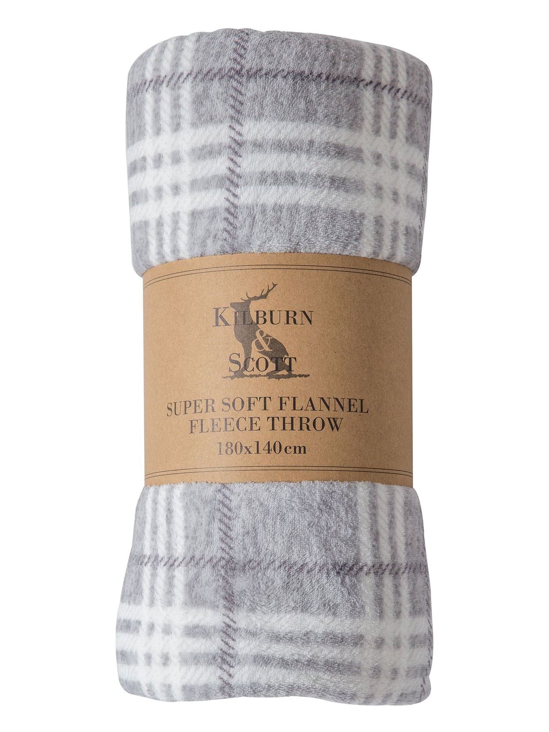 Gallery Home grey teddy checked fleece throw, UK version