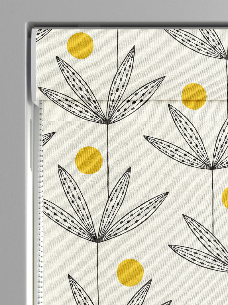 MissPrint Cream Cotton Palm Tree Roman Blind, imported from the UK