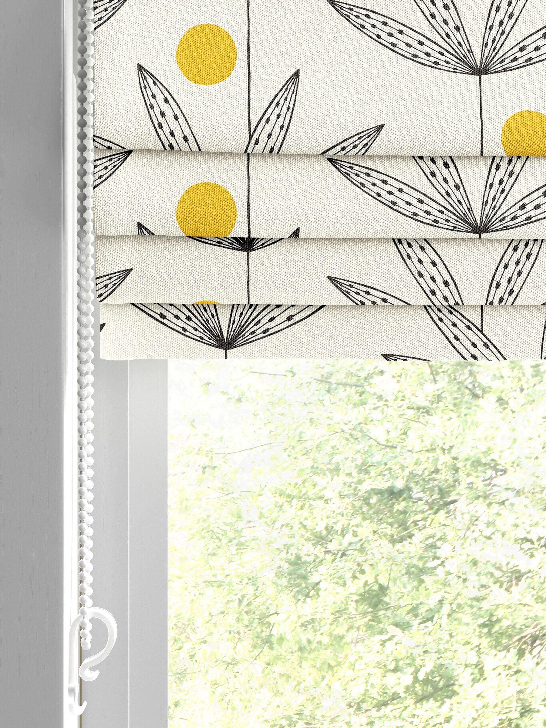 MissPrint Cream Cotton Palm Tree Roman Blind, imported from the UK