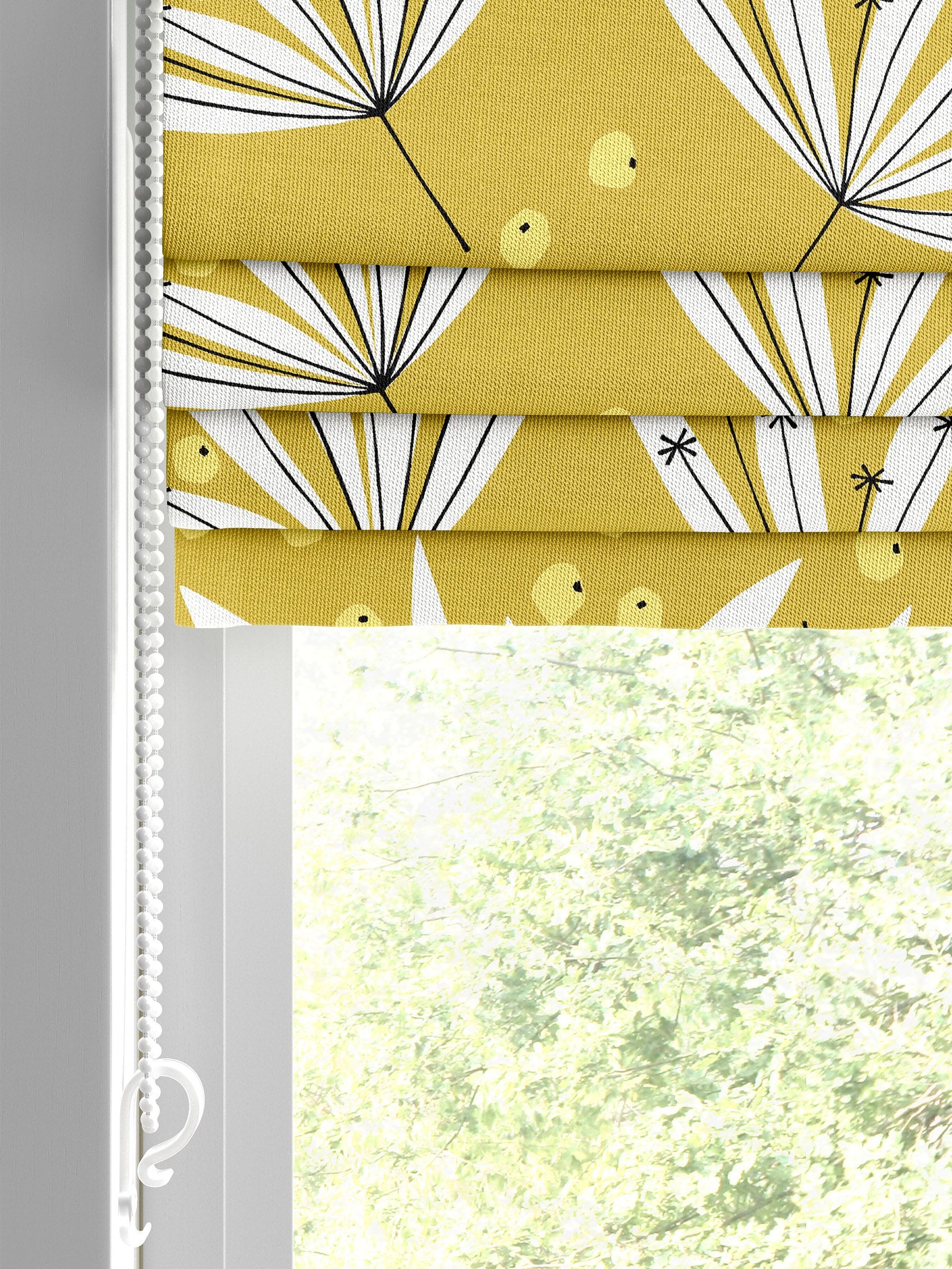 MissPrint yellow 100% cotton wildflower roman blind, UK version