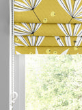 MissPrint yellow 100% cotton wildflower roman blind, UK version
