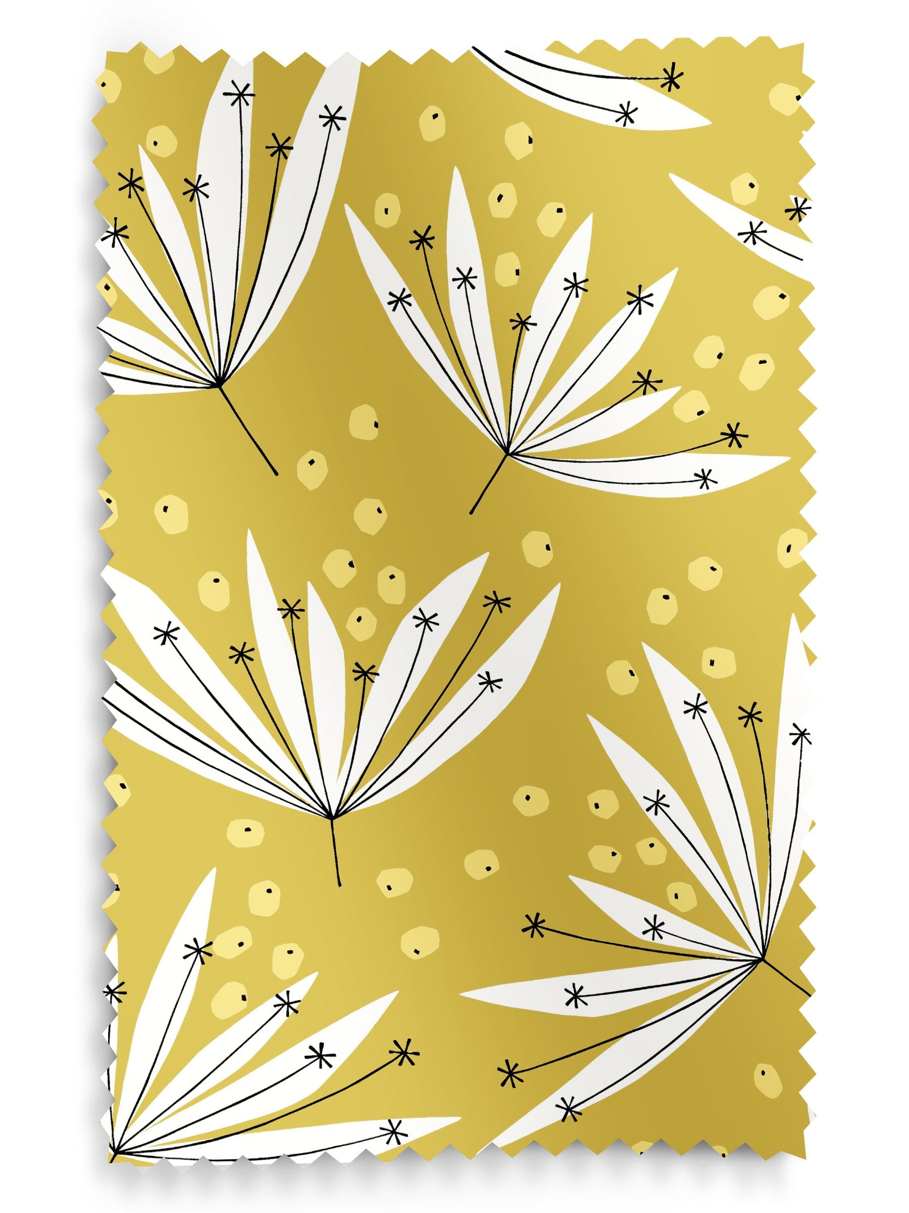 MissPrint yellow 100% cotton wildflower roman blind, UK version
