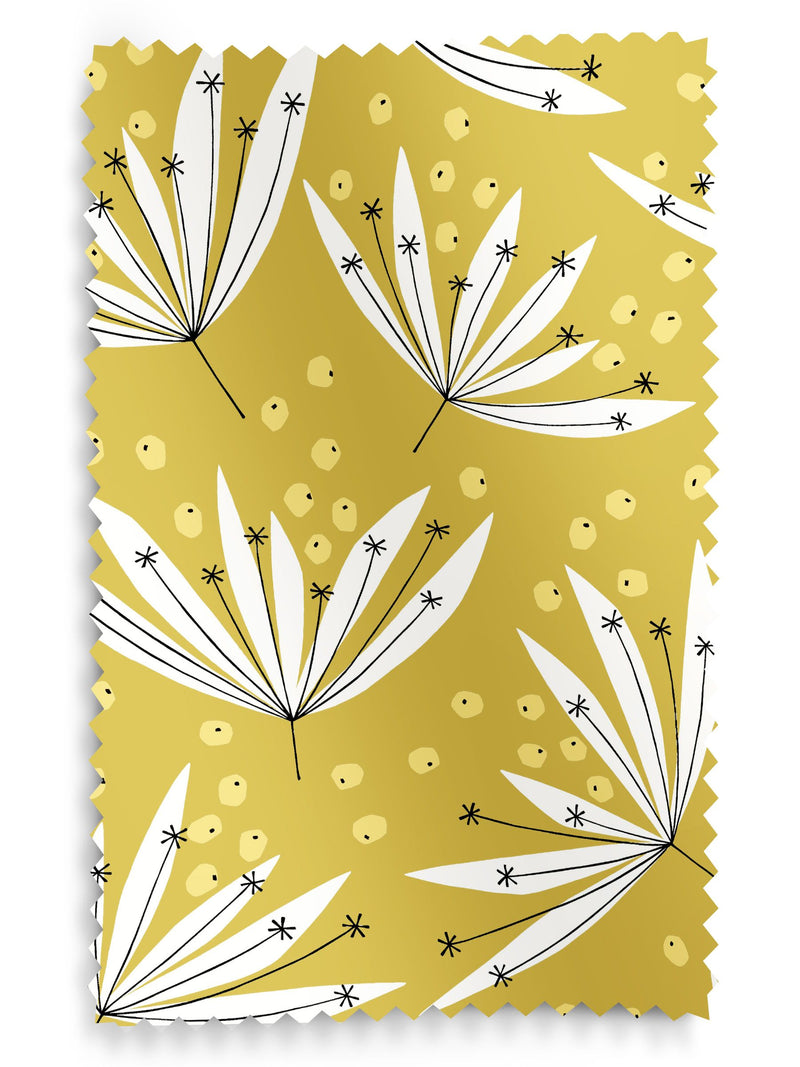 MissPrint yellow 100% cotton wildflower roman blind, UK version