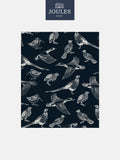 Joules hunting birds wallpaper sample swatch in French navy, imported from the UK