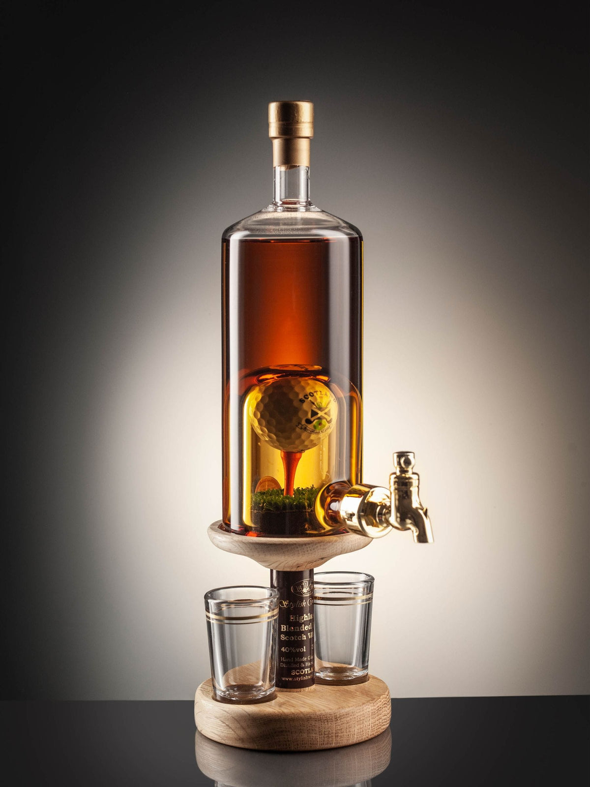 DrinksTime golf ball malt whisky decanter set 35cl - British product