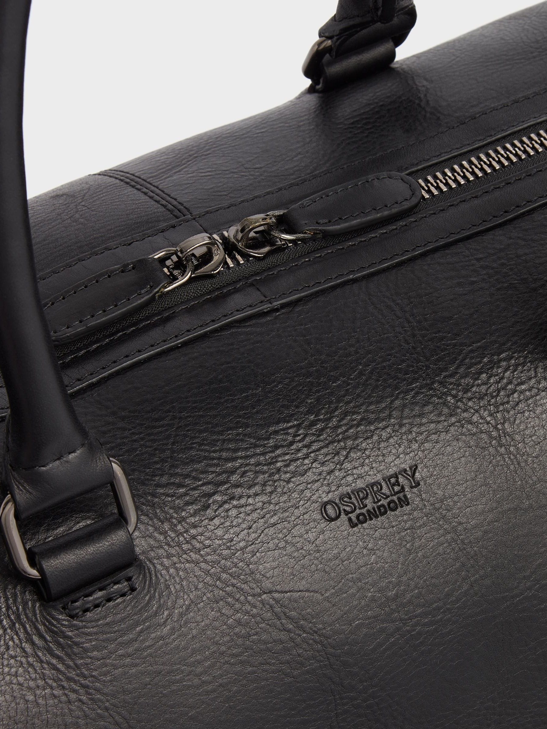 Osprey London Black Carter leather holdall - British product