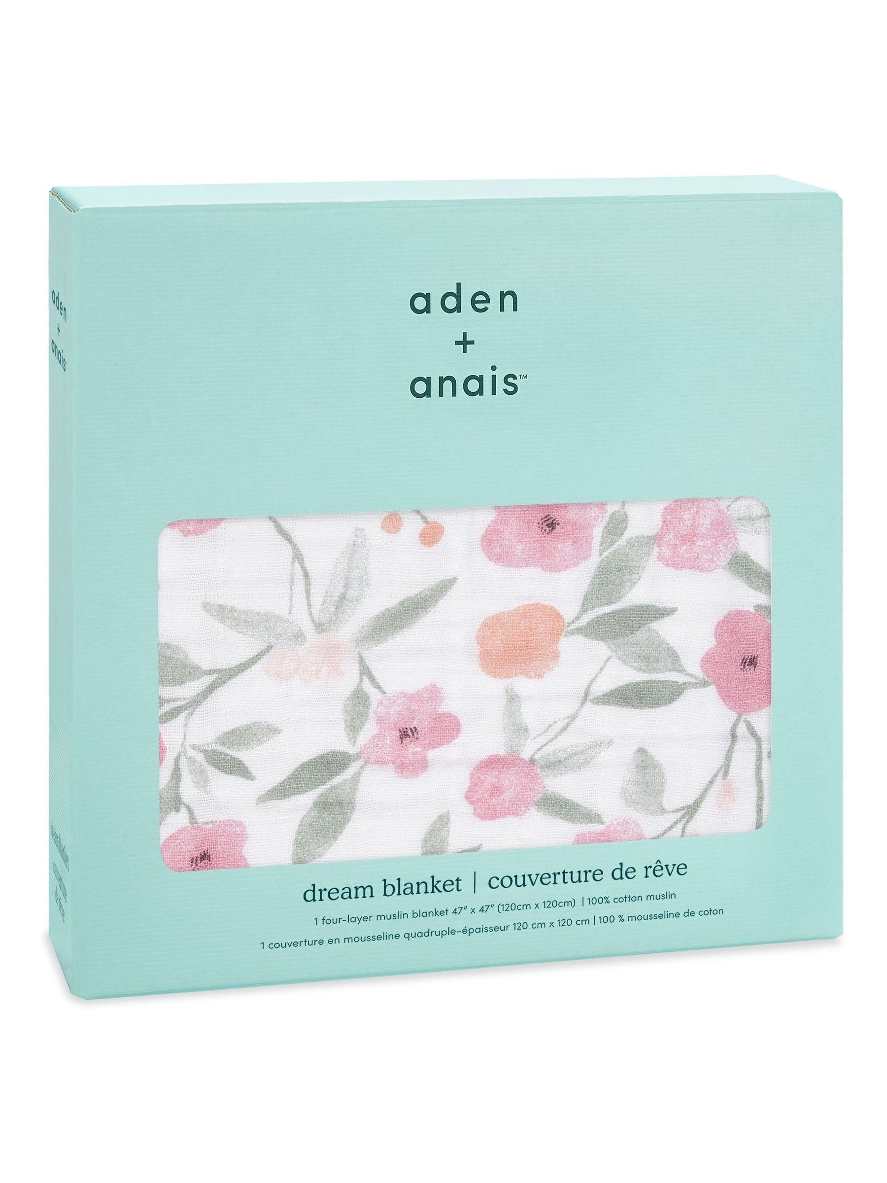 aden + anais pink dream cotton muslin baby blanket 120cm (British brand)
