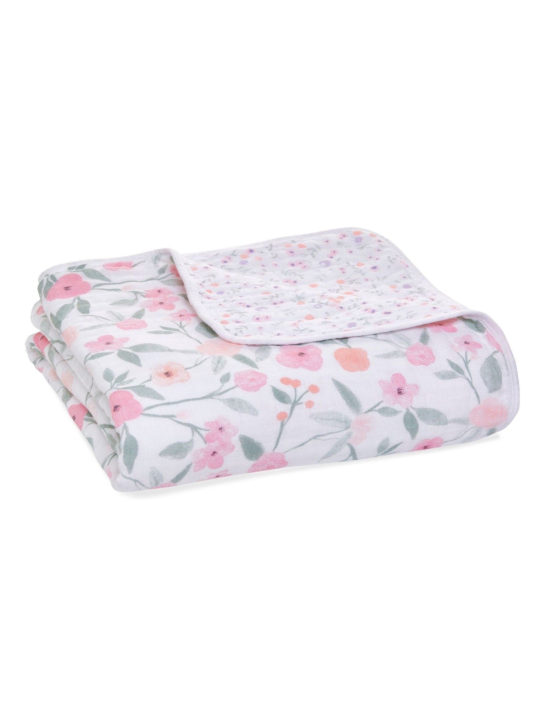 aden + anais pink dream cotton muslin baby blanket 120cm (British brand)